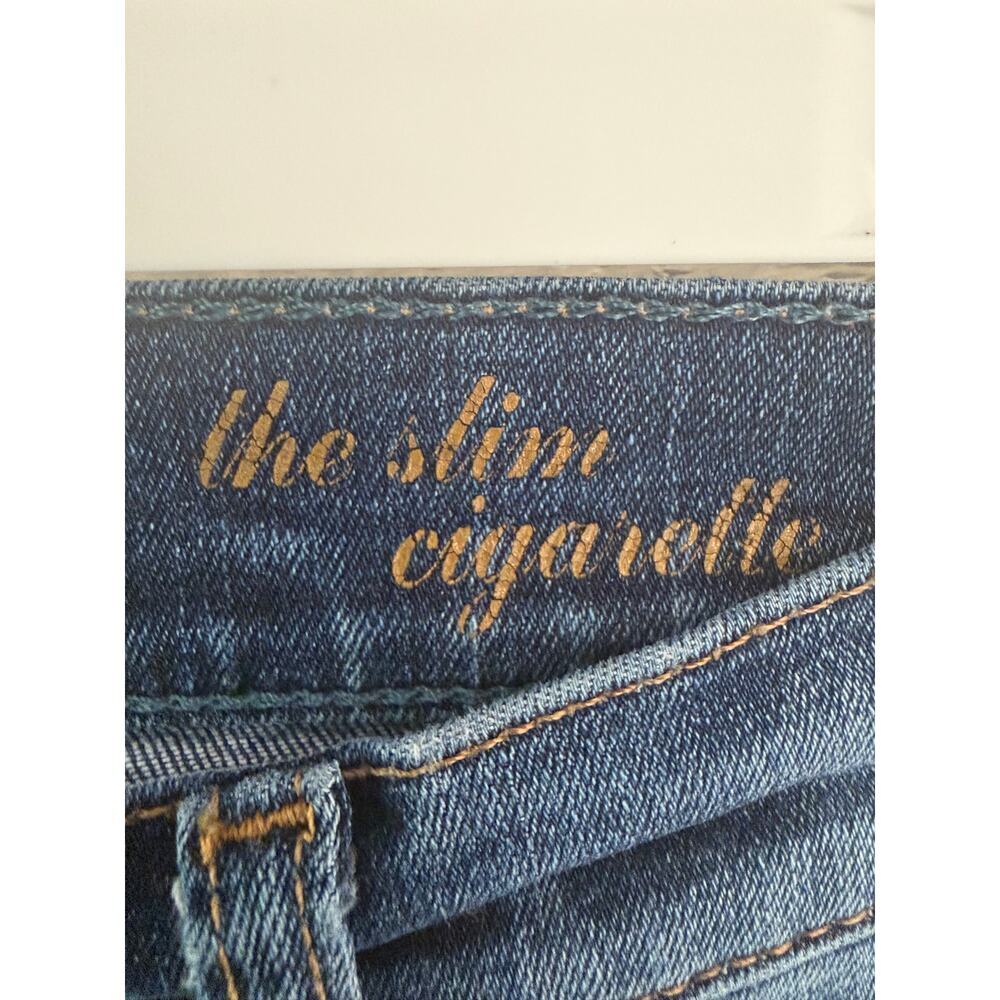 7 For All Mankind The Slim Cigarette Jeans Distressed Medium Wash Size 28 - Picture 6 of 11
